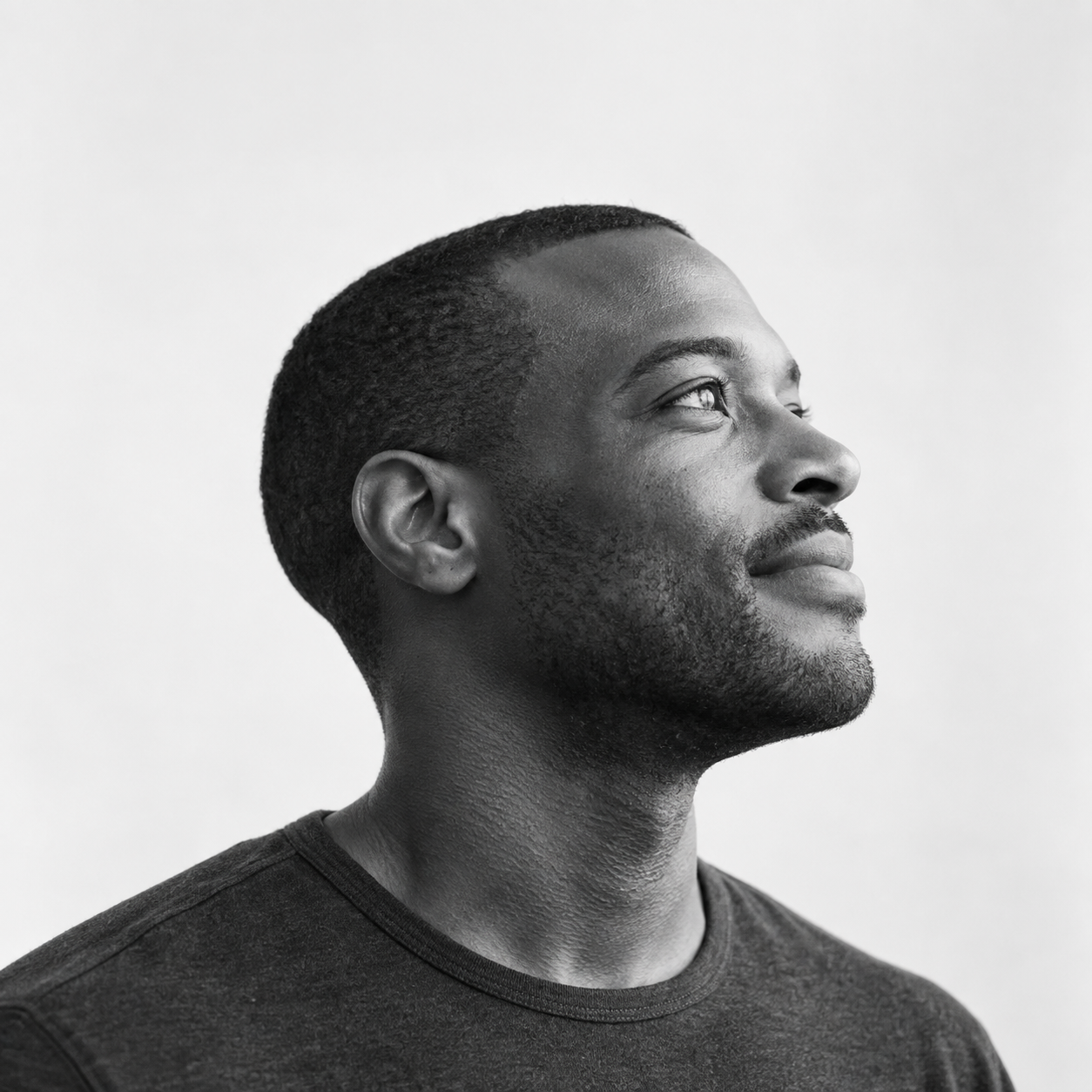 A person looking toward the light, illustrating care that moves forward