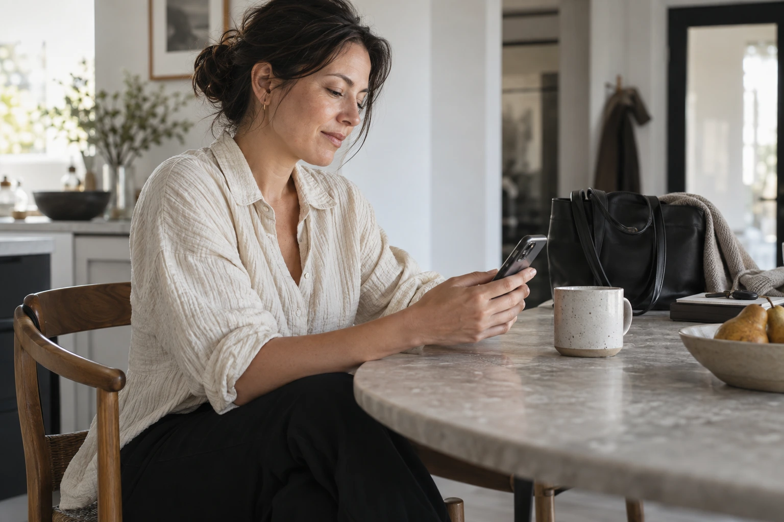 Concept scene of a patient preparing for a visit on their phone